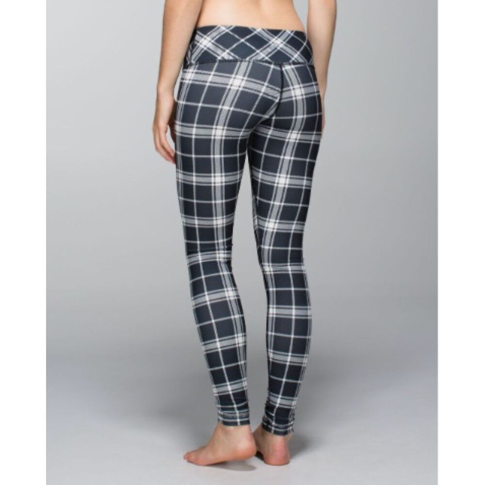 Lululemon Wunder Under Pant Varsity Plaid Printed Ghost Deep Coal 8